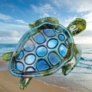 Turtle Tray in Blue and Green # 1779